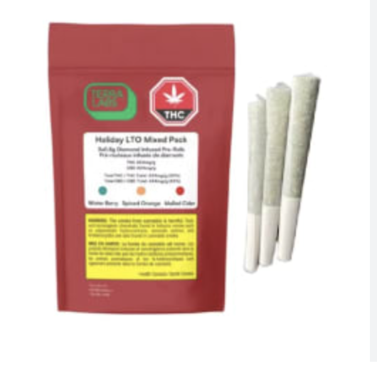 Holiday LTO Mixed Pack Diamond Infused Pre-Rolls - Hybrid - 3x0.5g