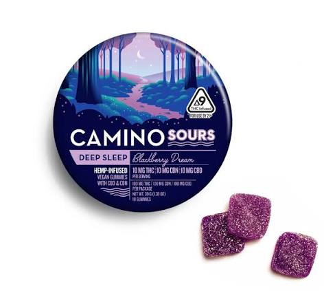 Camino | Sour Blackberry Dream 1:1:1 THC : CBN : CBD Gummies | 10pk 100mg