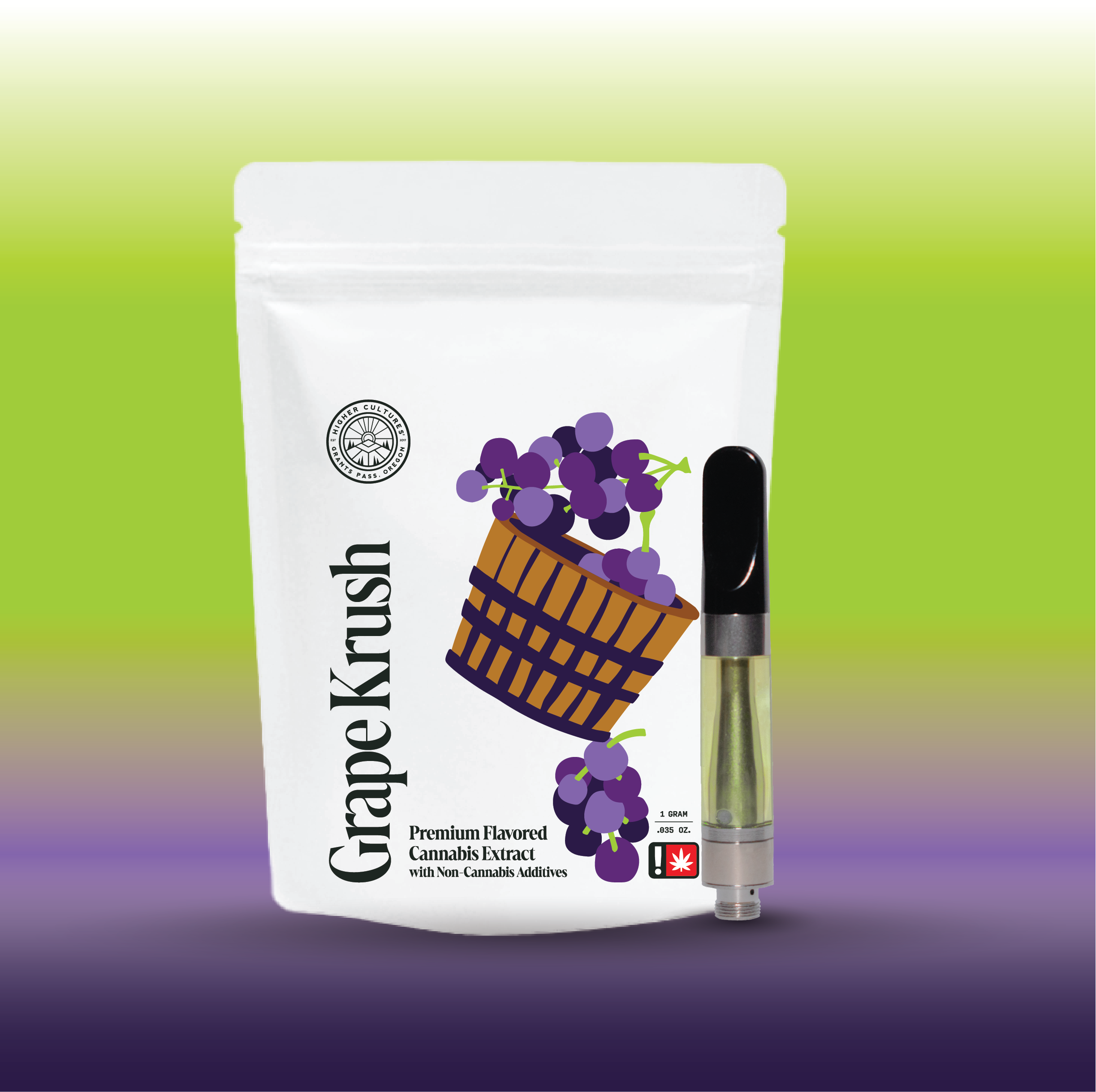 Cartridge ~ Higher Cultures ~ Flavored Cannabis ~ Grape Krush