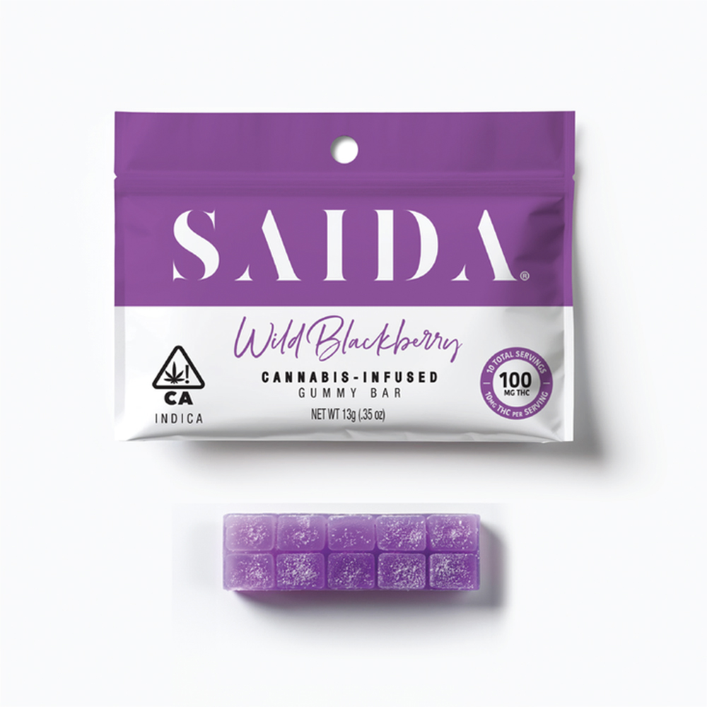 EDIBLE (GUMMY BAR) 100MG - INDICA - WILD BLACKBERRY