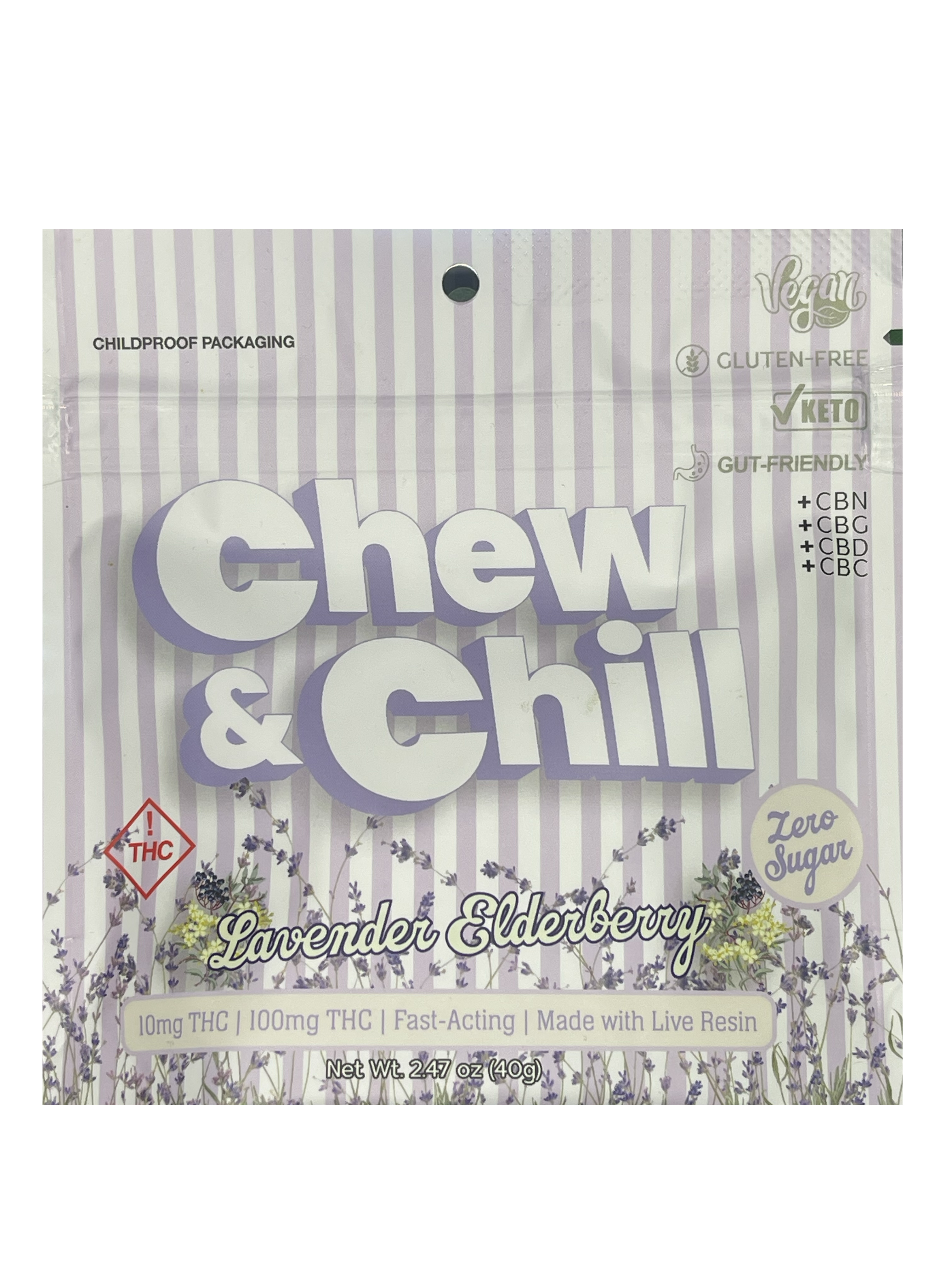 Chew & Chill Live Resin-Lavender Elderberry-100mg