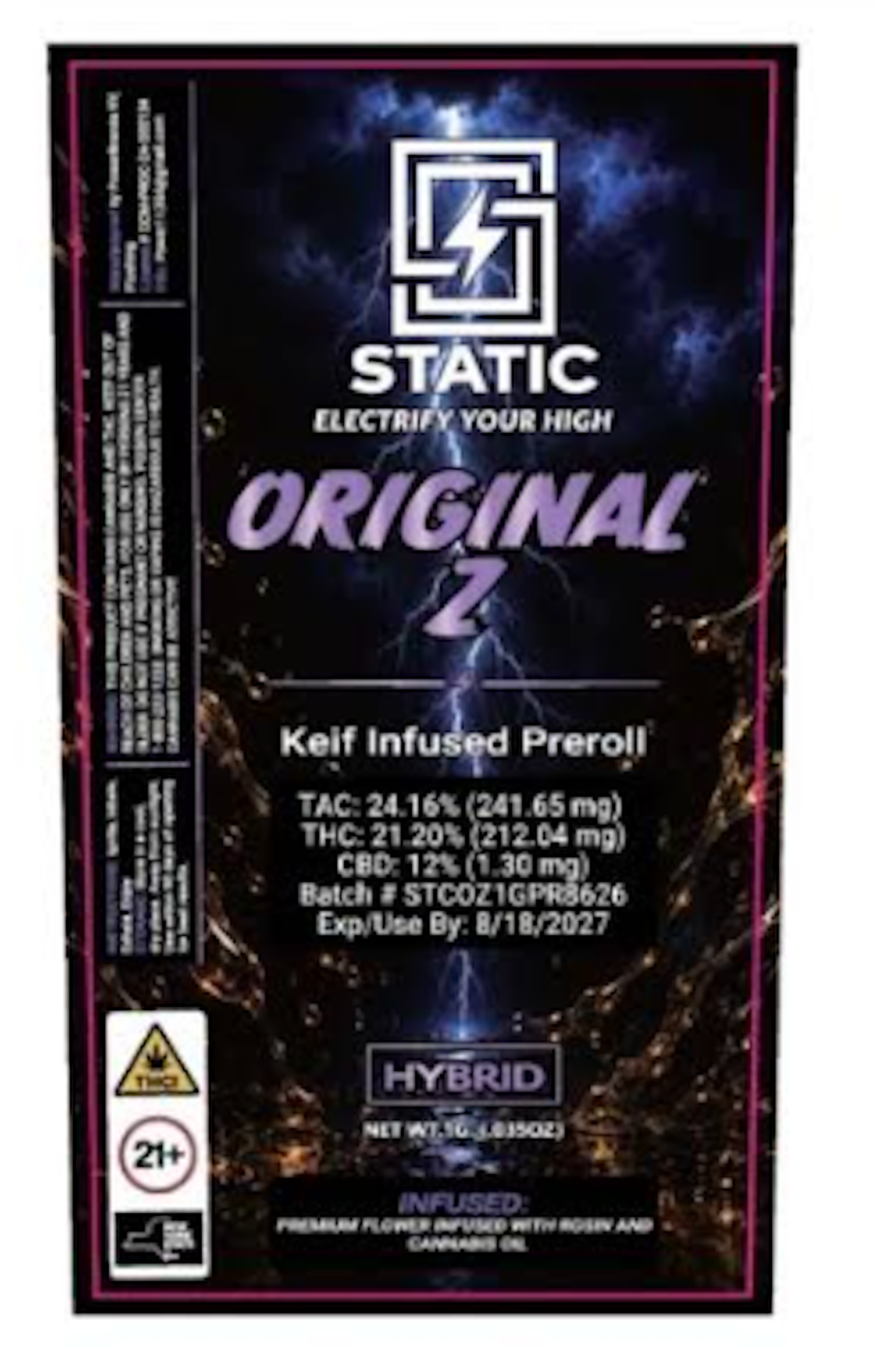 Static | Original Z Kief Infused Pre Roll