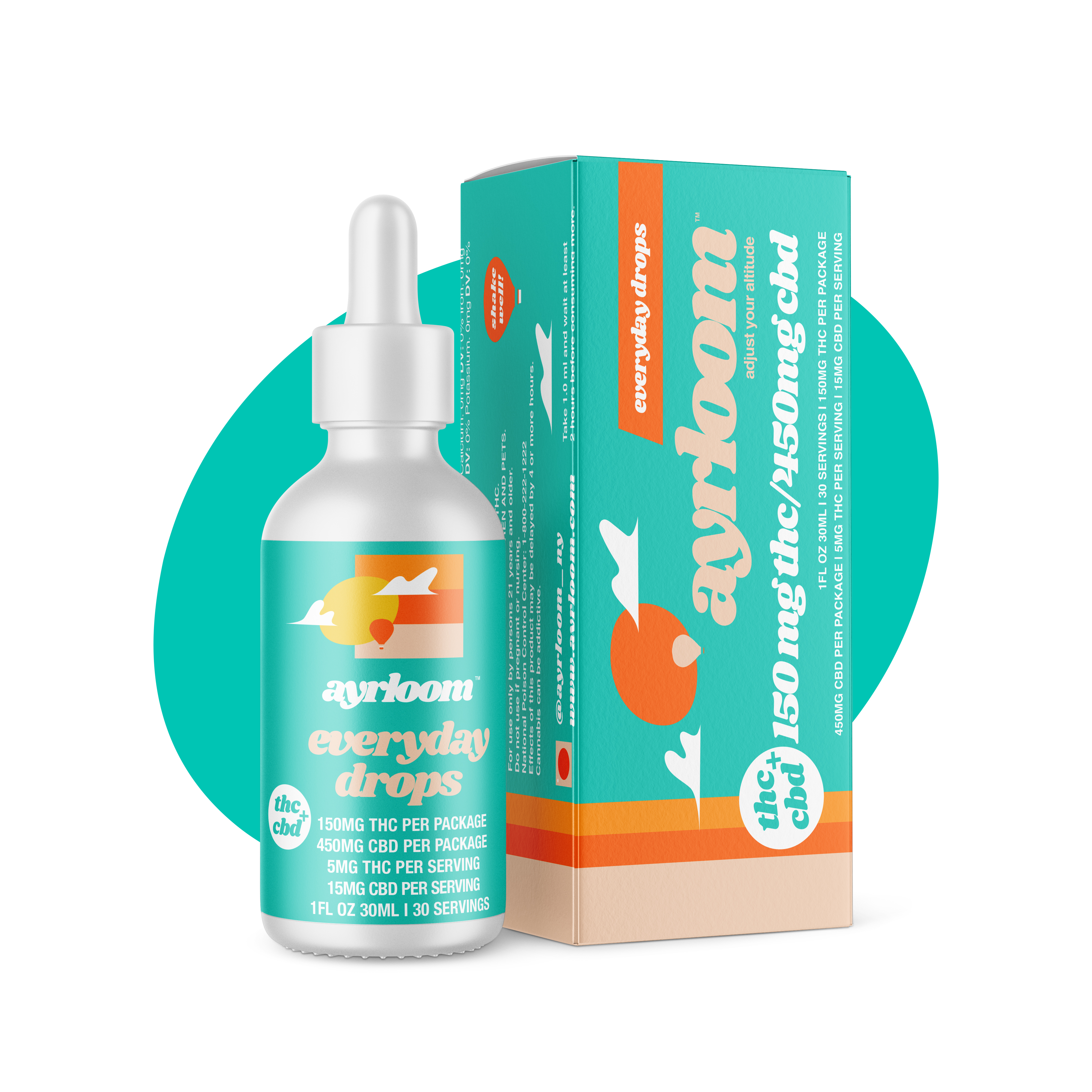 Ayrloom - Everyday Drops 1:3 THC:CBD - 150mg