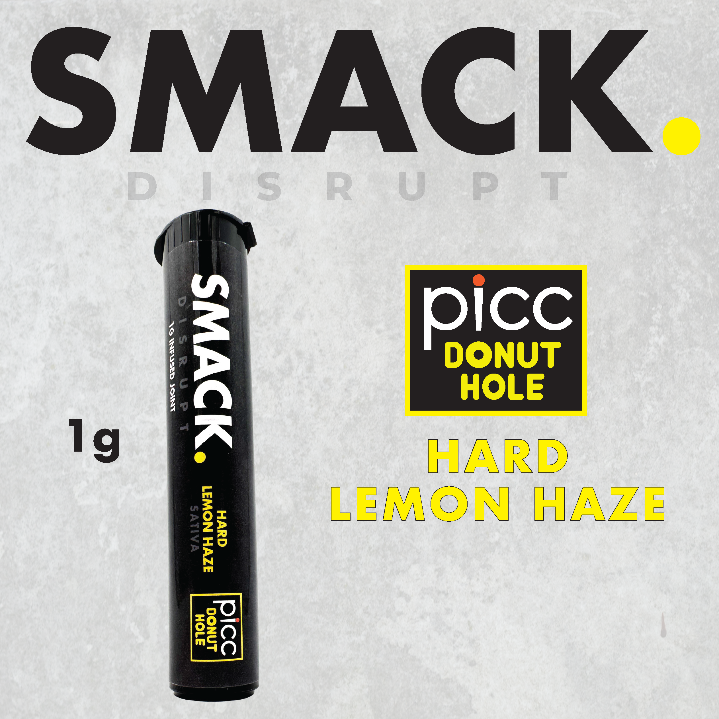 PICC - SMACK - Hard Lemon Haze Infused Pre-roll - 1g