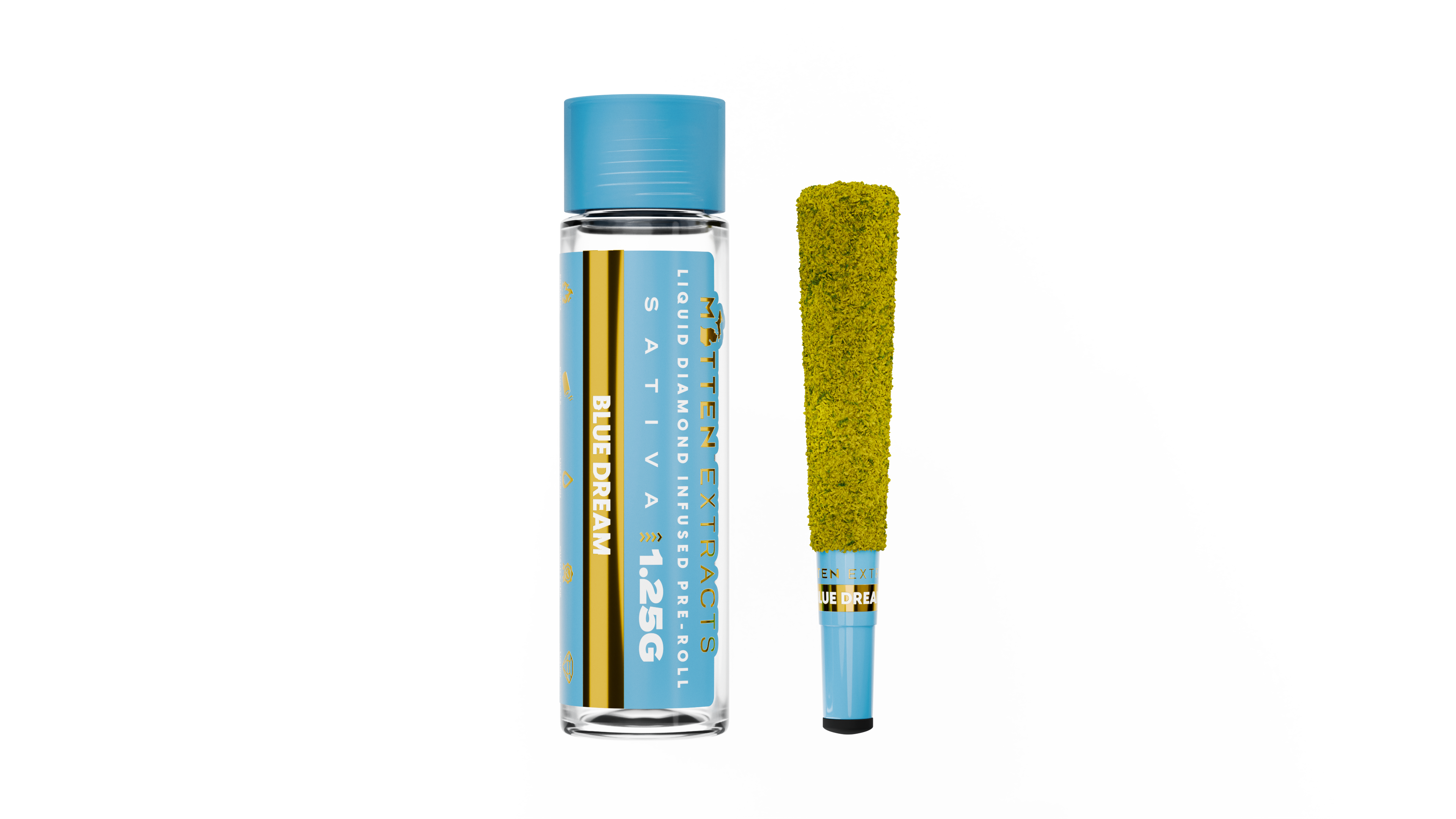 Mitten Extracts | Blue Dream | 1.25G Liquid Diamond/Kief Infused Pre-Roll