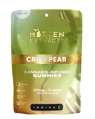 NEW! Mitten Extracts | Indica Fruit Chews | Crisp Pear (200mg)