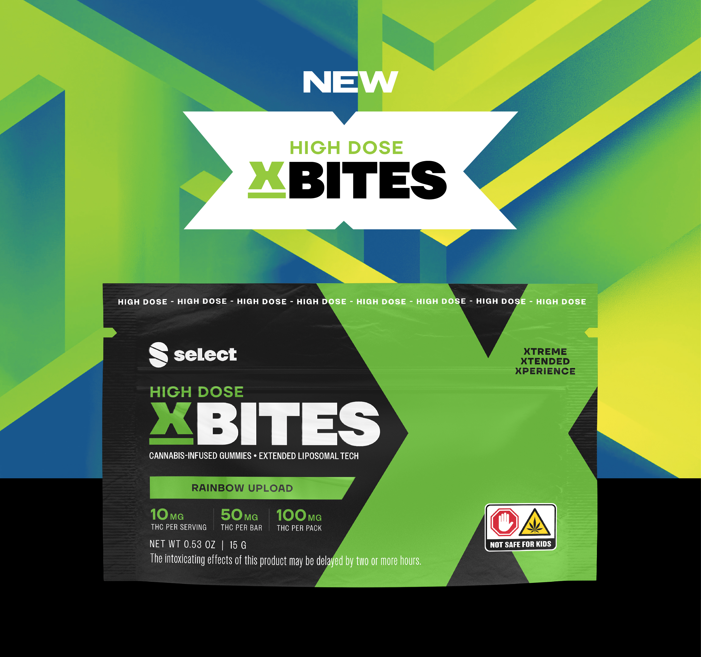 Edibles X Bites 2pk/100mg- Rainbow Upload (High Dose)