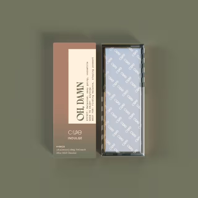 Cuue Edibles Chocolates 10pk/100mg- Mint Milk Chocolate
