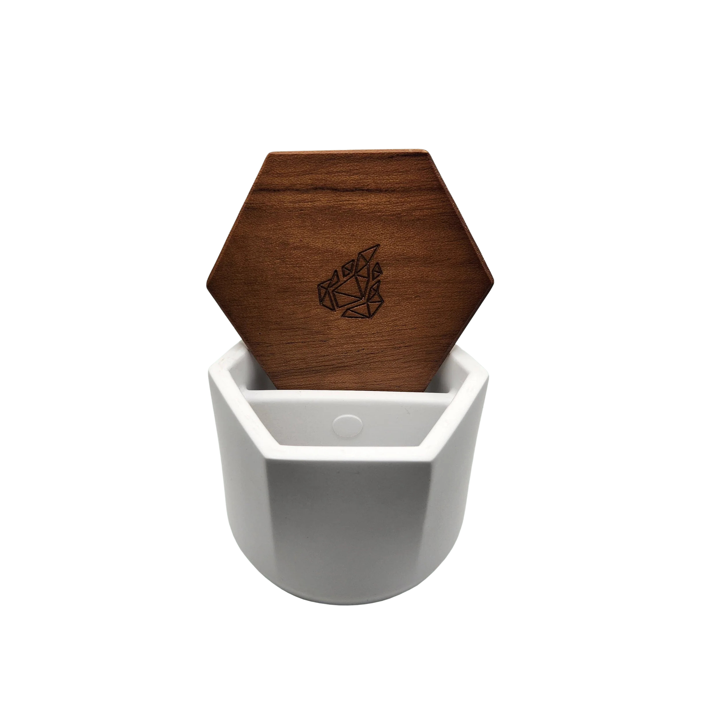TP BRNT MALUA CONCRETE STORAGE JAR AND WALNUT LID WHITE