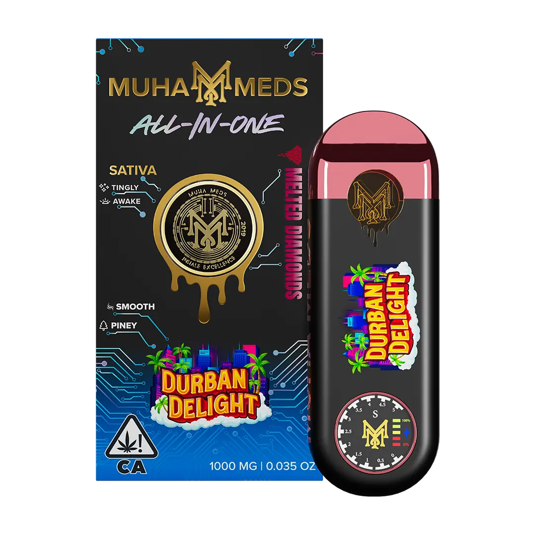 MUHA MEDS - DURBAN DELIGHT - 1G AIO - MELTED DIAMONDS - SATIVA