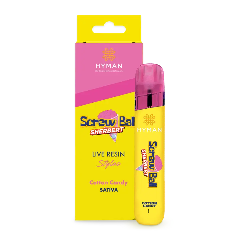 Hyman | 1g Live-Resin Disposable Vape | Screwball Sherbert
