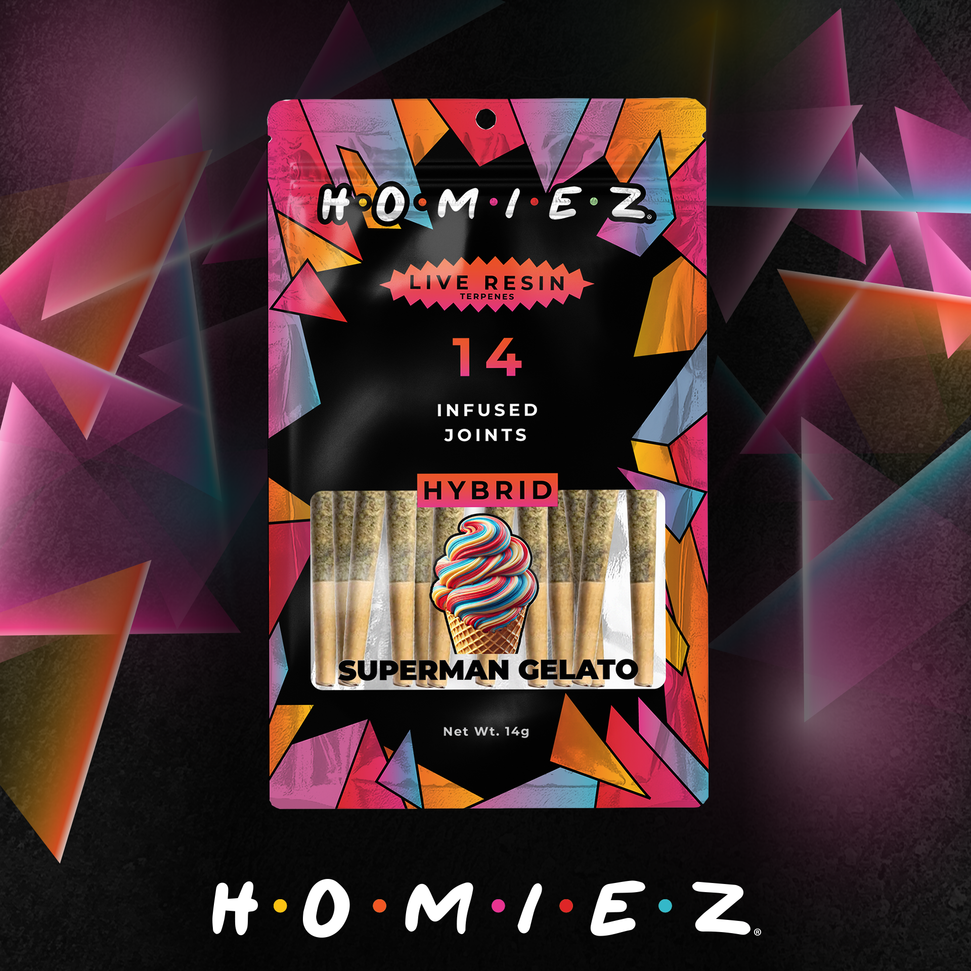 Homiez - 14-Pack 1g Infused Prerolls - Superman Gelato