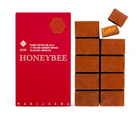 Honey Bee - Peanut Butter & Jelly 100mg 1:1 CBD Chocolate