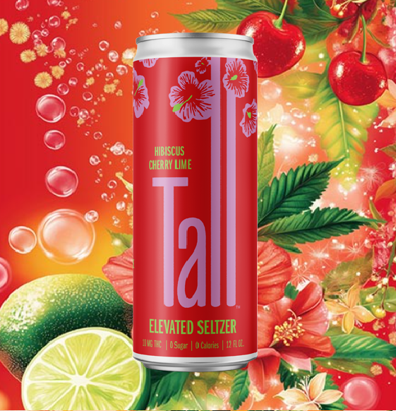 Tall Infused Seltzer (10mg) Hibiscus Cherry Lime