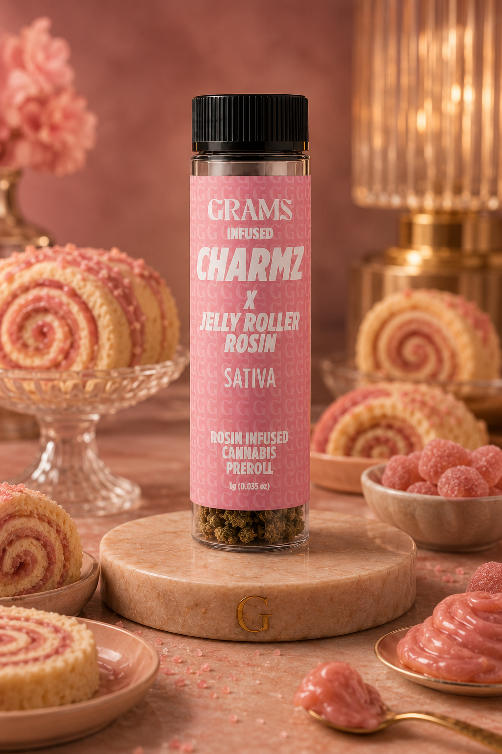 Charmz x Jelly Roller Rosin | Sativa | Infused preroll | 1g