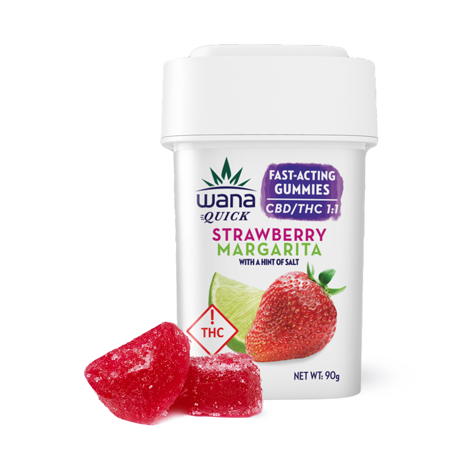 1:1 Strawberry Margarita Fast-Acting Gummies 20-pack