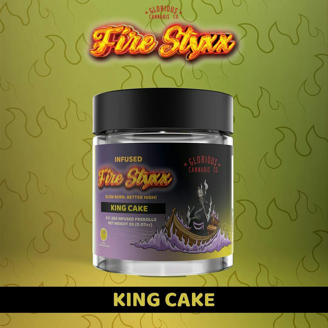 King Cake Fire Styxx THCA Infused 4 Pack PreRolls (4x.5g)
