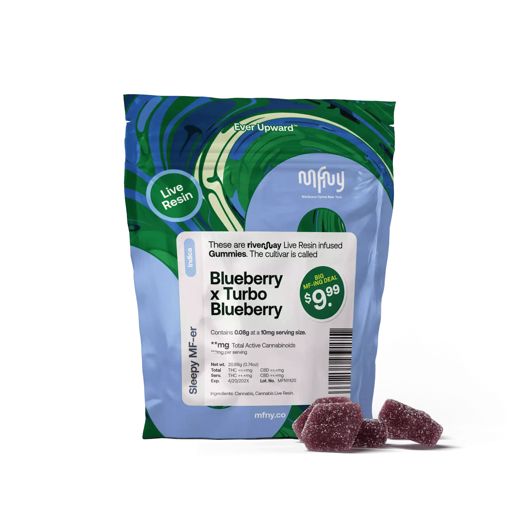 MFNY - BLUEBERRY X TURBO BLUEBERRY - LIVE RESIN GUMMIES - INDICA 100MG