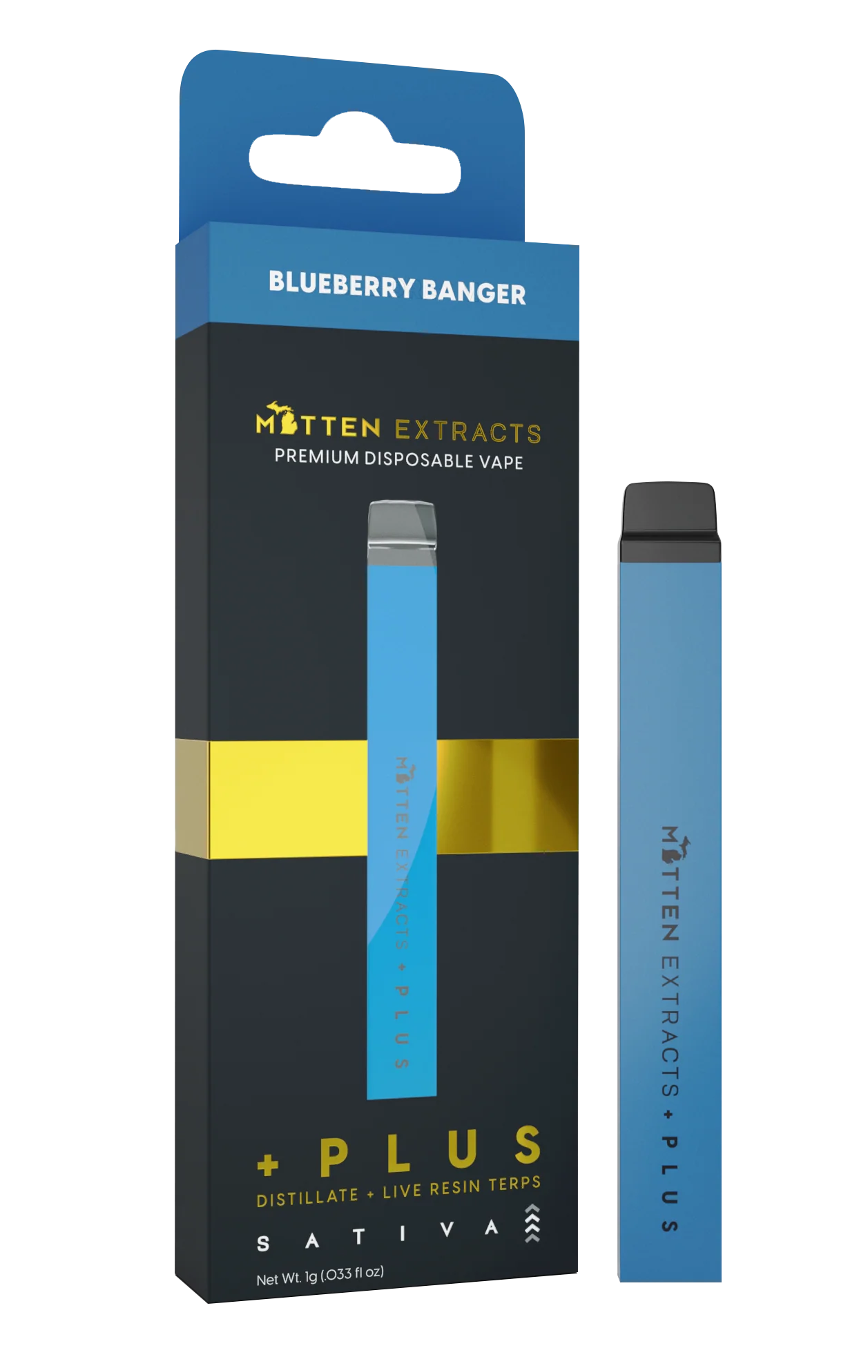 Mitten Extracts - 1g Disposable Vape - Blueberry Banger