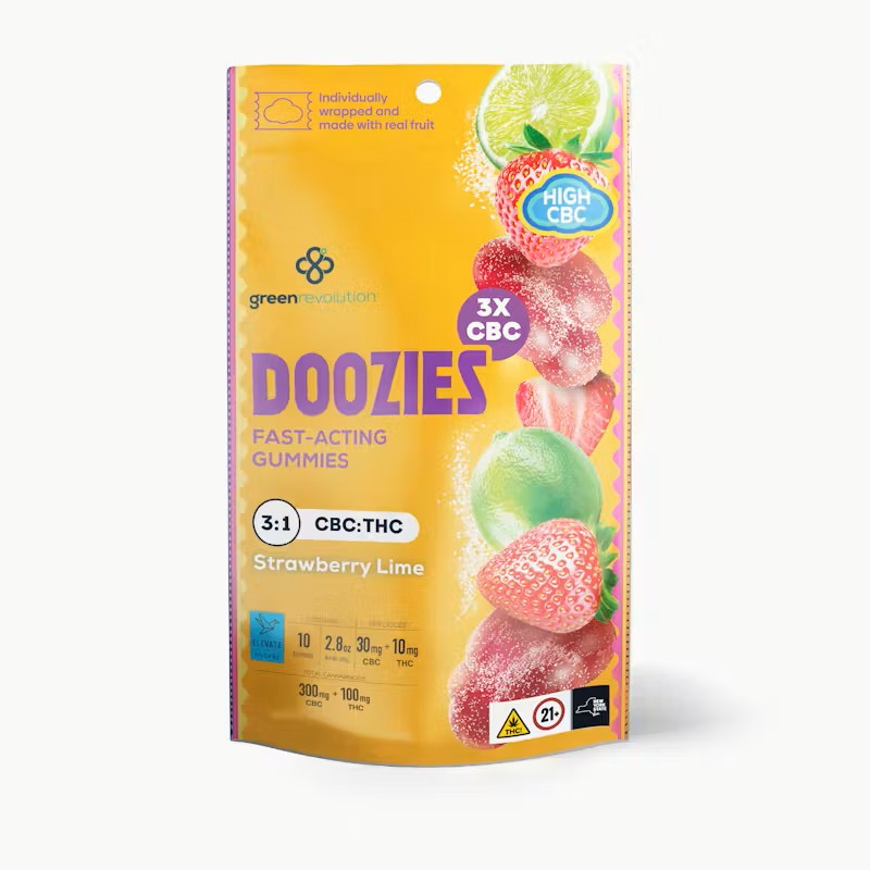 Green Revolution - Strawberry Lime 3:1 CBC:THC Gummies - 100mg