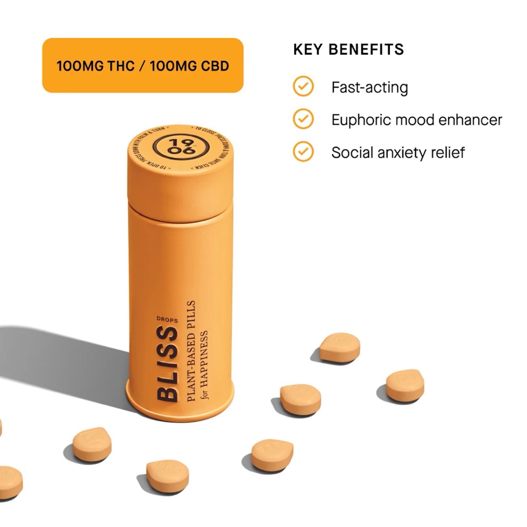 1906 | Tins | Bliss | 1:1 THC:CBD 100mg