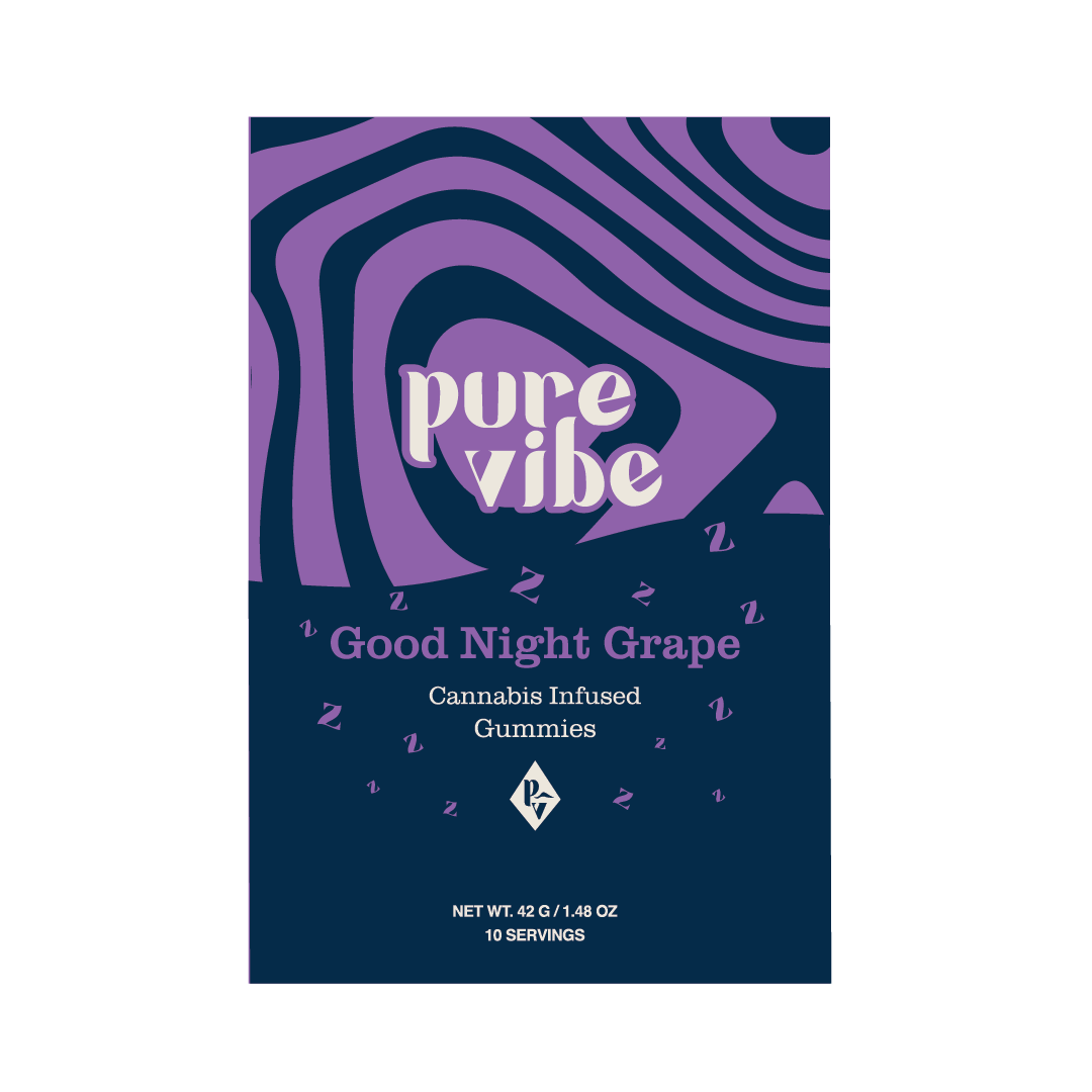 Pure Vibe | Good Night Grape | Live Rosin Gummies | 10pk