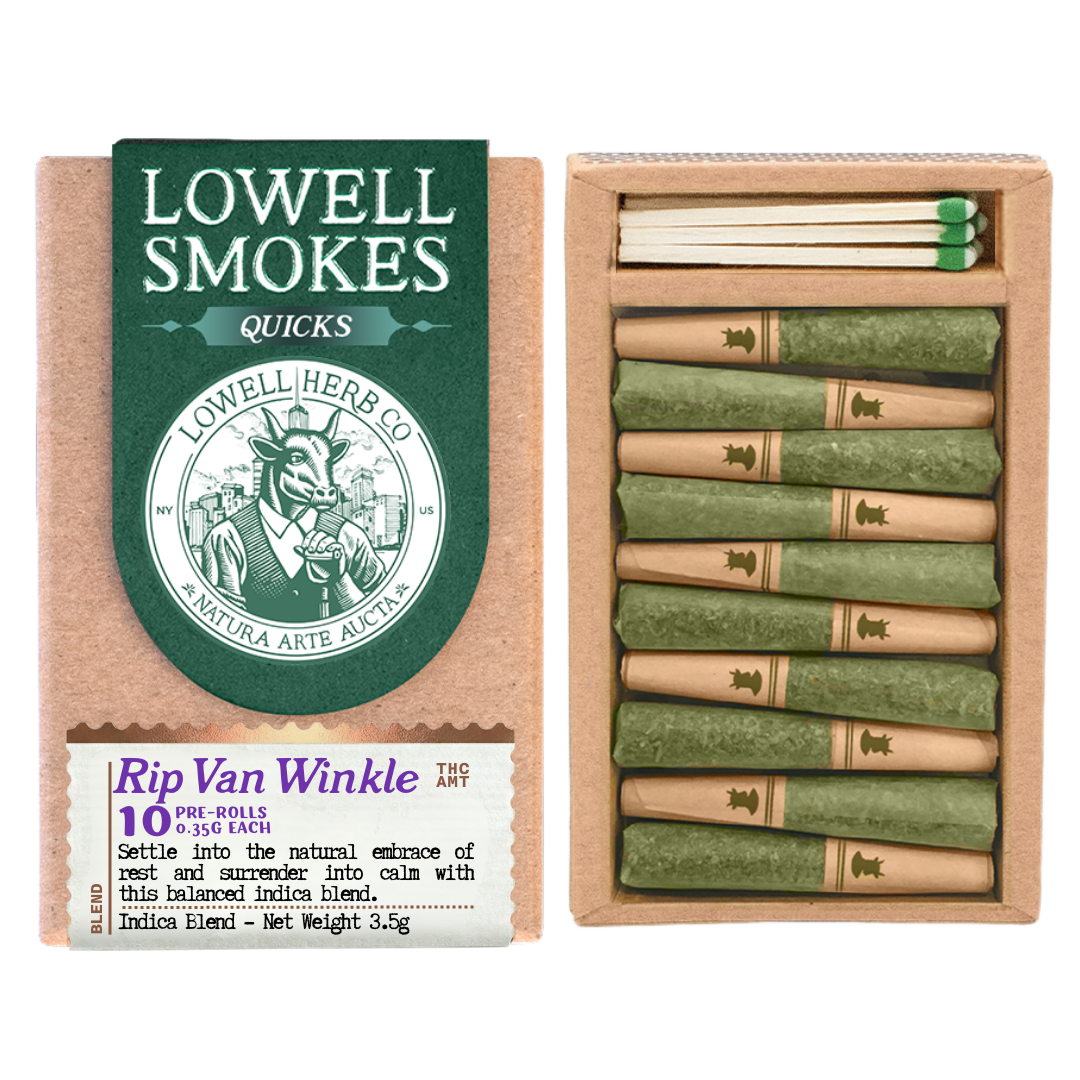 Lowell Quicks | Rip Van Winkle 10 .35g Pre-Rolls | 3.5g