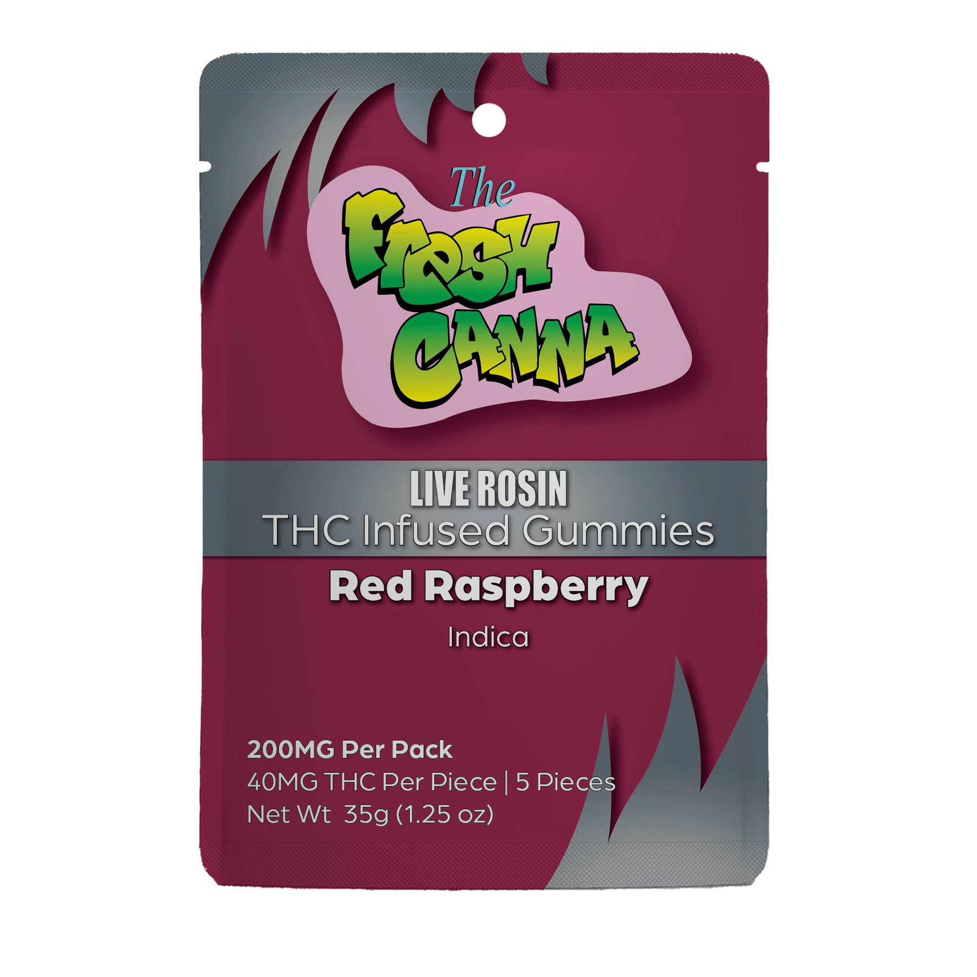 Fresh Canna | 200mg Live Rosin Gummies | Red Raspberry (Indica)