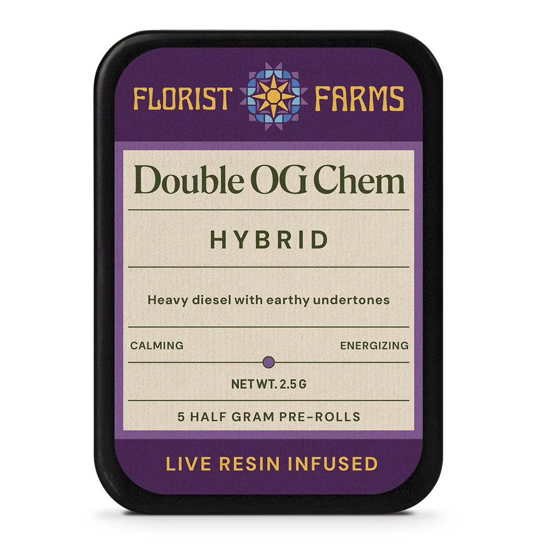 Florist Farms | Double OG Chem | Infused Resin Preroll | 5 Pack