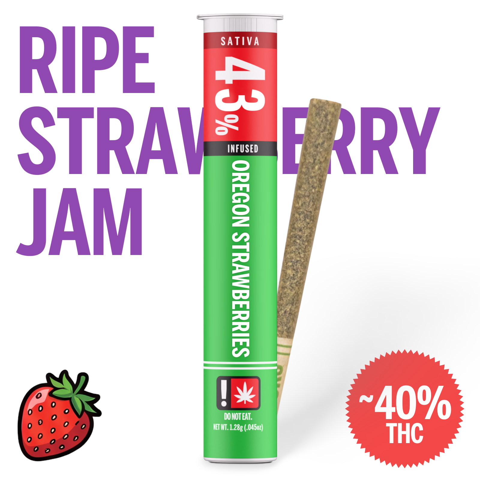 Oregon Strawberries Sativa Infused Preroll