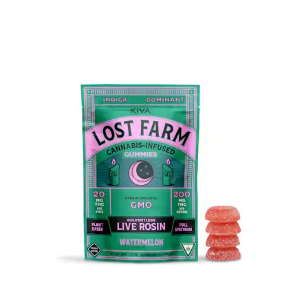 Lost Farm Watermelon Live Rosin Gummies 200mg