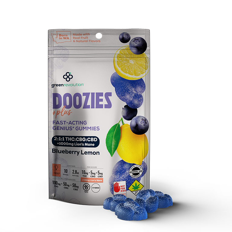 Blueberry Lemon 2:1:1 CBD|CBG Doozies Plus | 10-pack