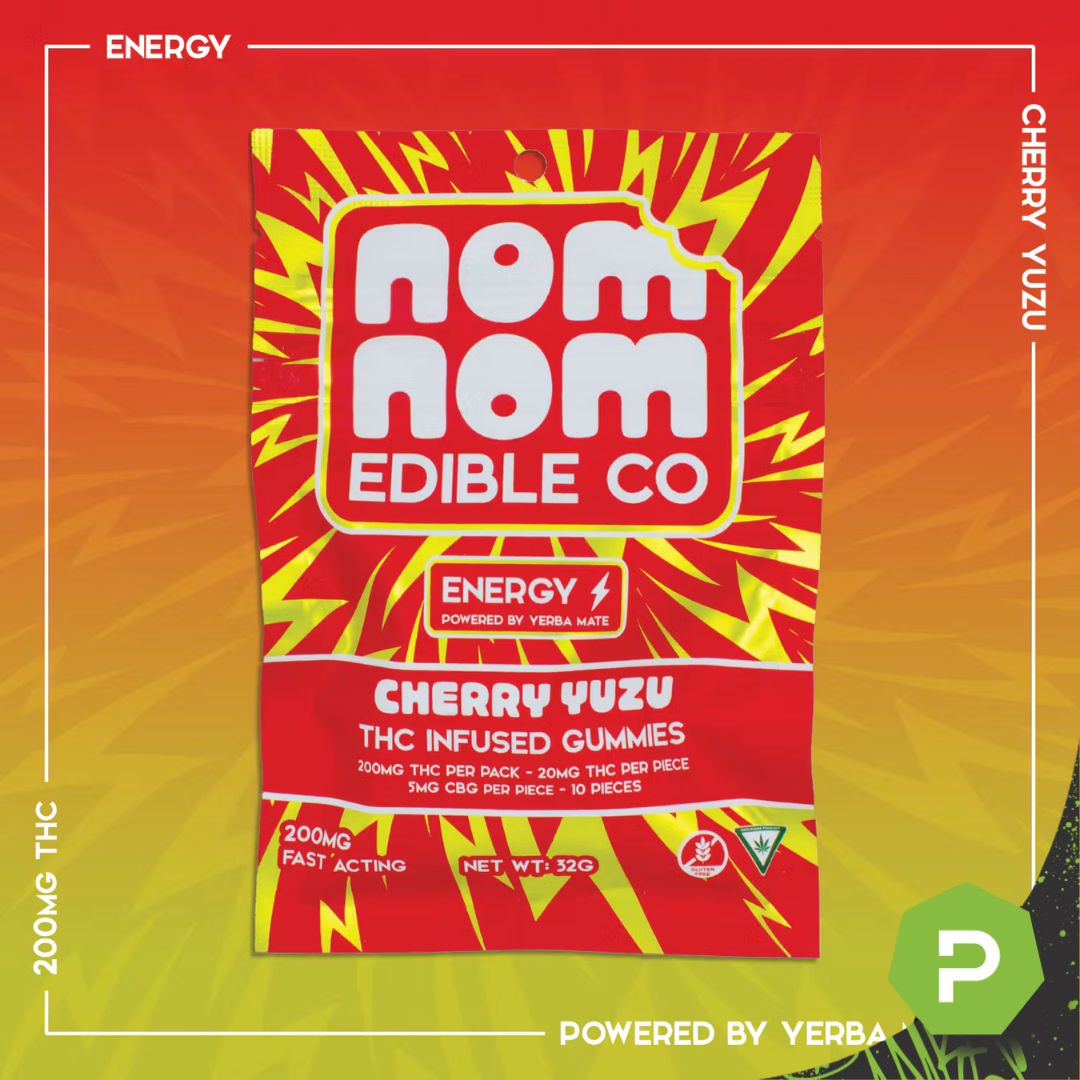 Nom Nom Edible Co | 200mg Gummies | Cherry Yuzu Energy (4:1 THC:CBD)