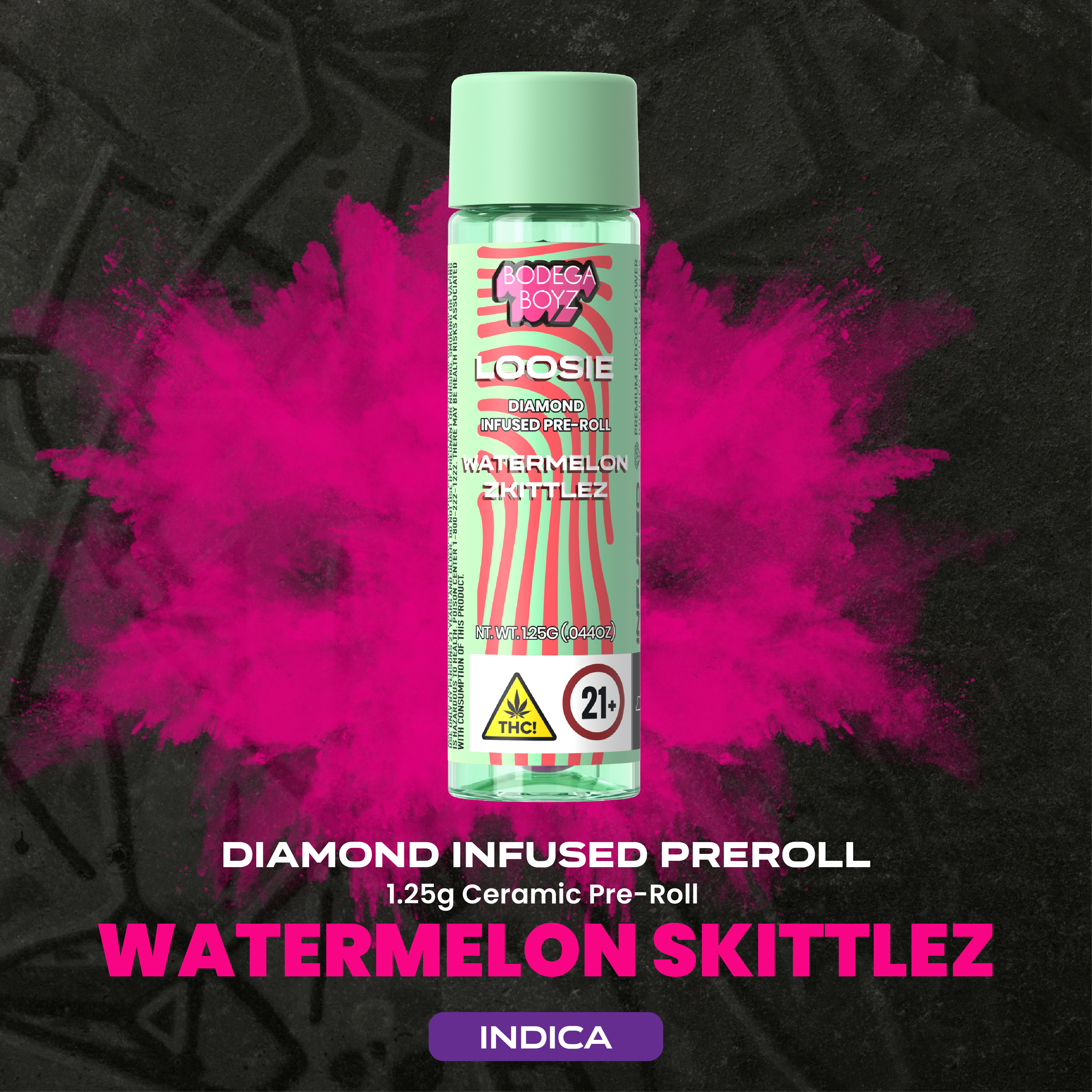 Loosies | Watermelon Zkittlez | Hybrid | Diamond Infused Pre-Roll | 1.25g
