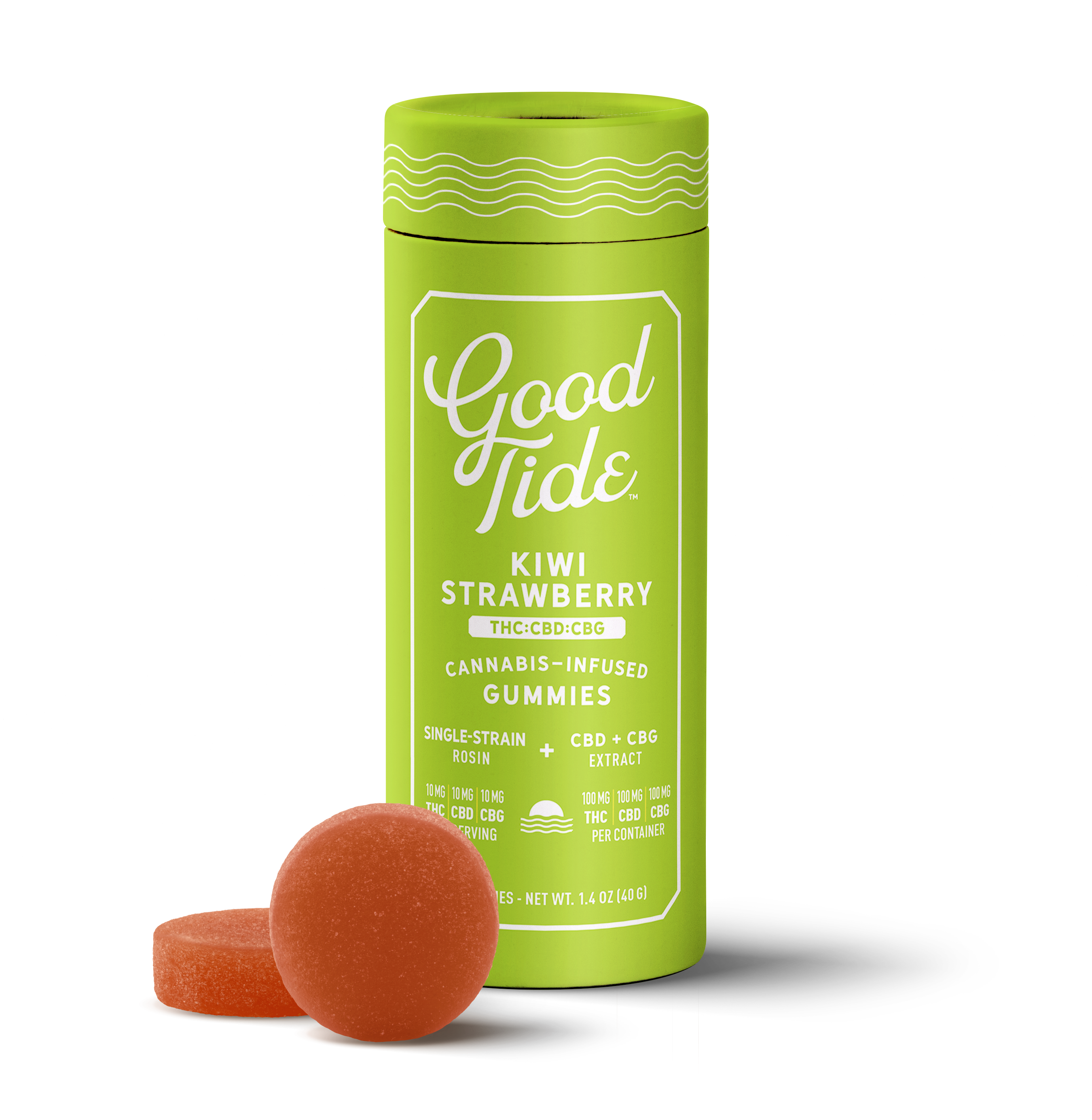 Kiwi Strawberry (Refreshing) | Good Tide | Hash Rosin Gummies (10 Pack)