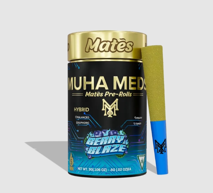 MuhaMeds - Mates Infused Pre-Roll - x 5 pk - Berry Blaze