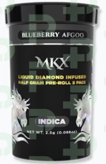 MKX - Blue Afgoo - 5x.5g Liquid Diamond Infused Prerolls