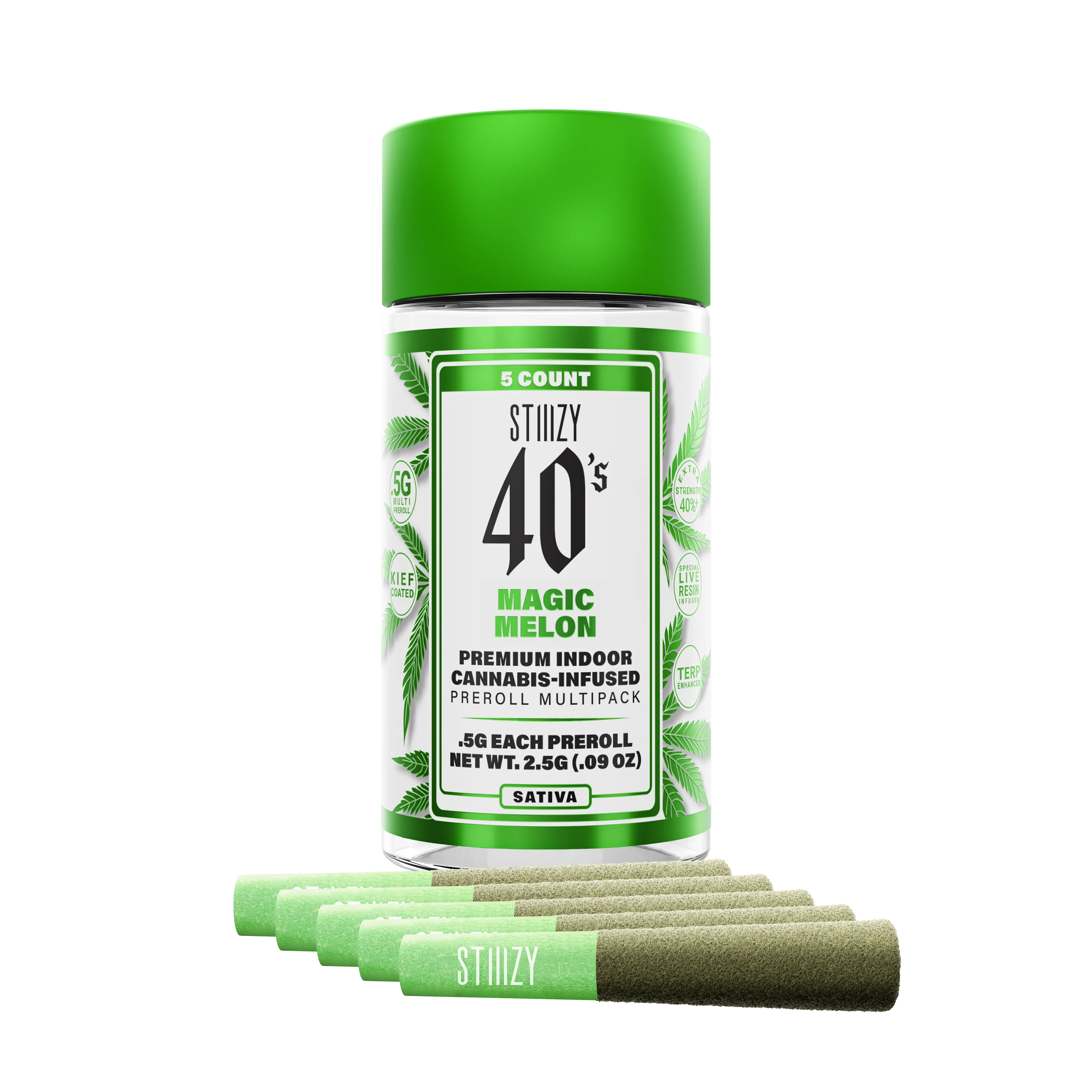 Stiiizy 40's - Magic Melon 5pk - Infused Prerolls