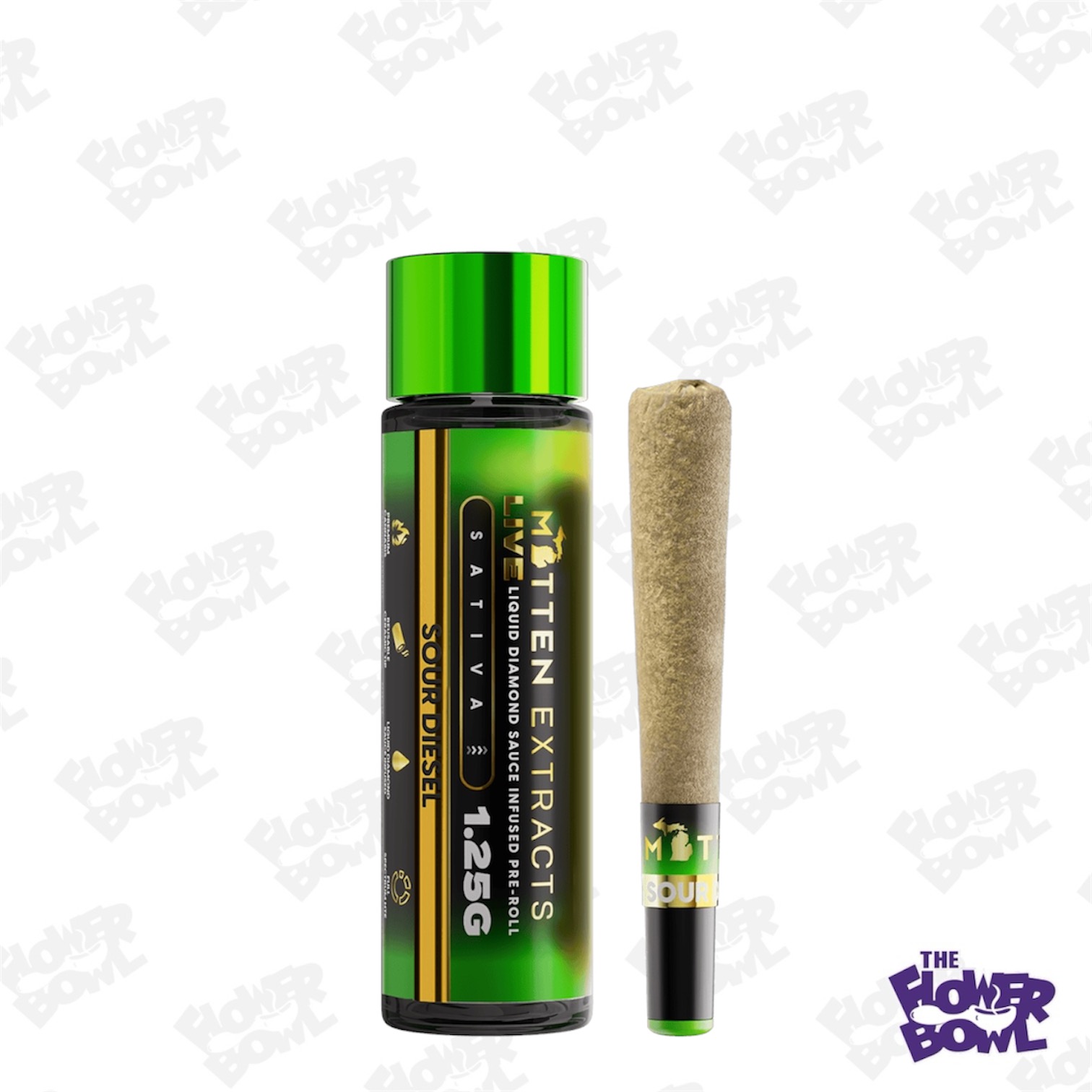 Mitten Extracts: Sour Diesel (S) Live Sauce Infused 1.25G Prerolls