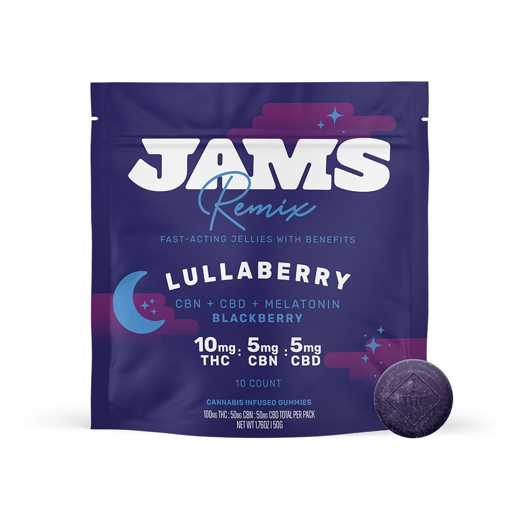 Remix | Gummies | 10pk | Indica | Lullaberry | Blackberry Jellies | Fast Acting | 100mg THC : 50mg CBD : 50mg CBN + Melatonin
