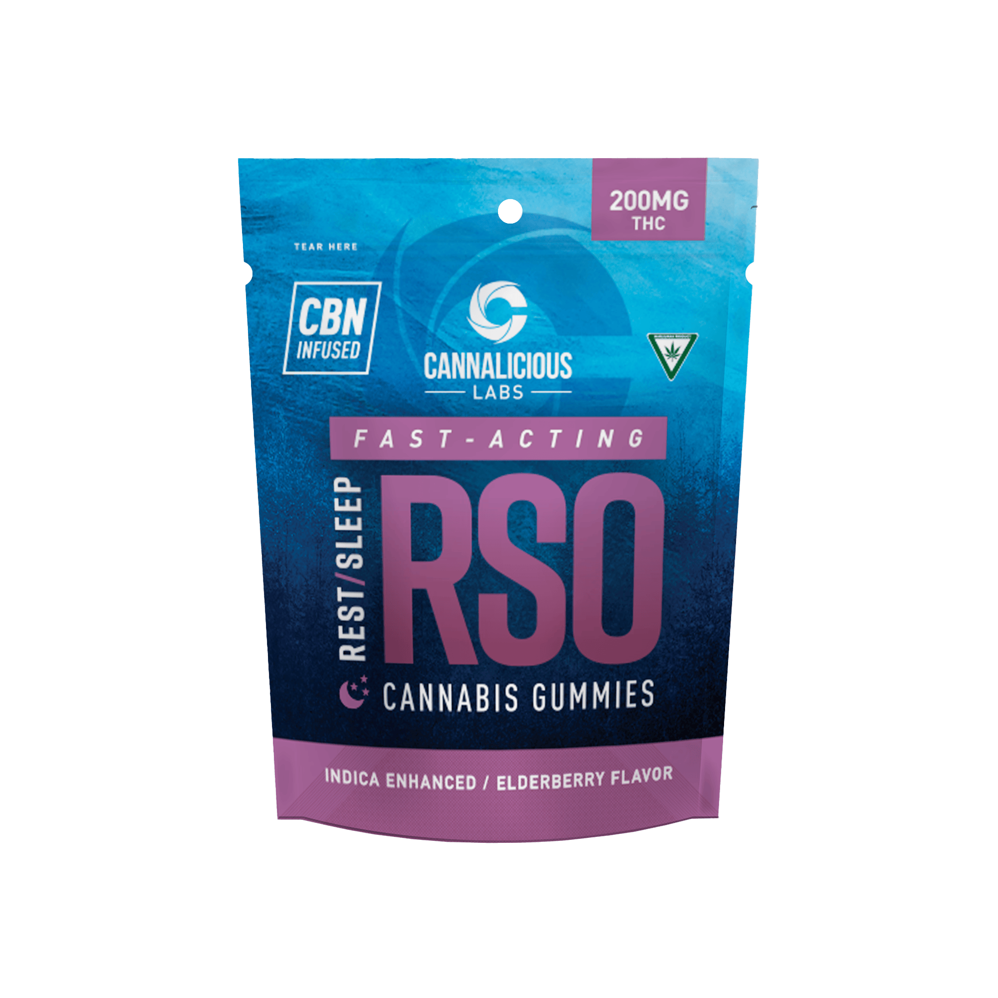 CANNALICIOUS | RSO GUMMY | 200 MG | BLUEBERRY | REST