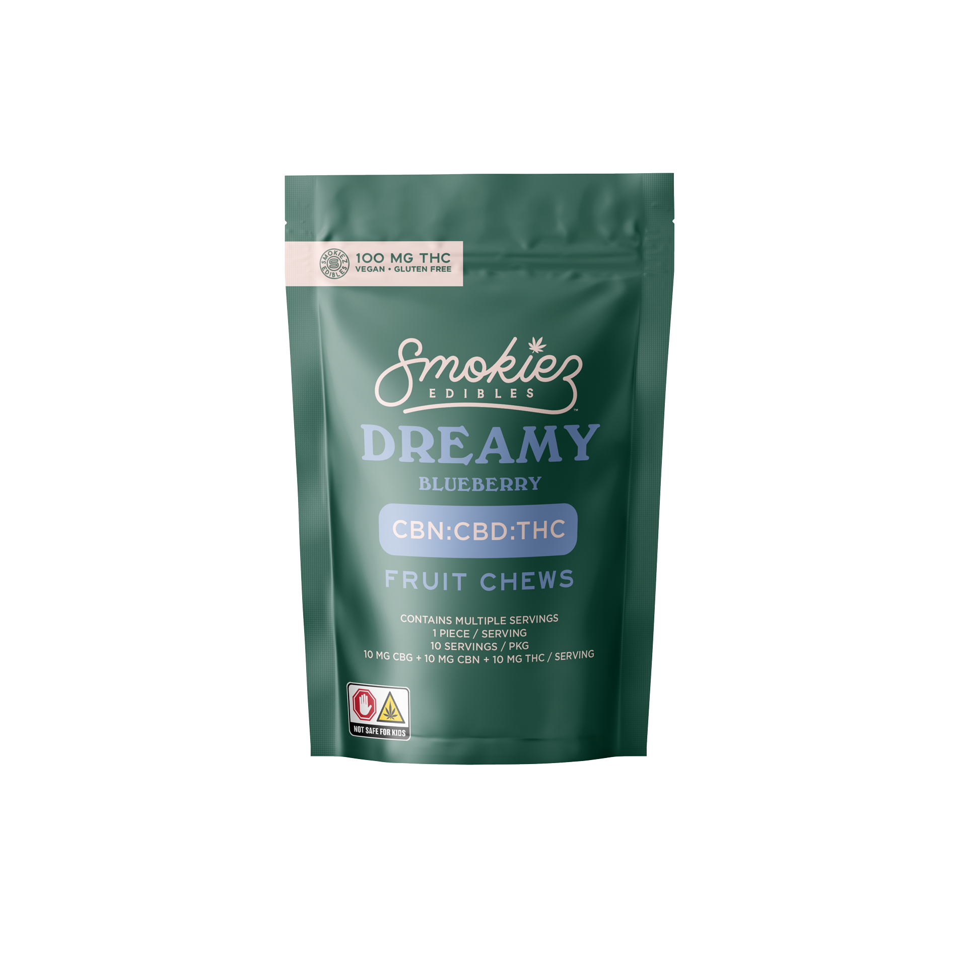 SMOKIEZ Sweet Dreamy Blueberry (I) 1:1:1 THC:CBG:CBN Gummies 10mg 10pk