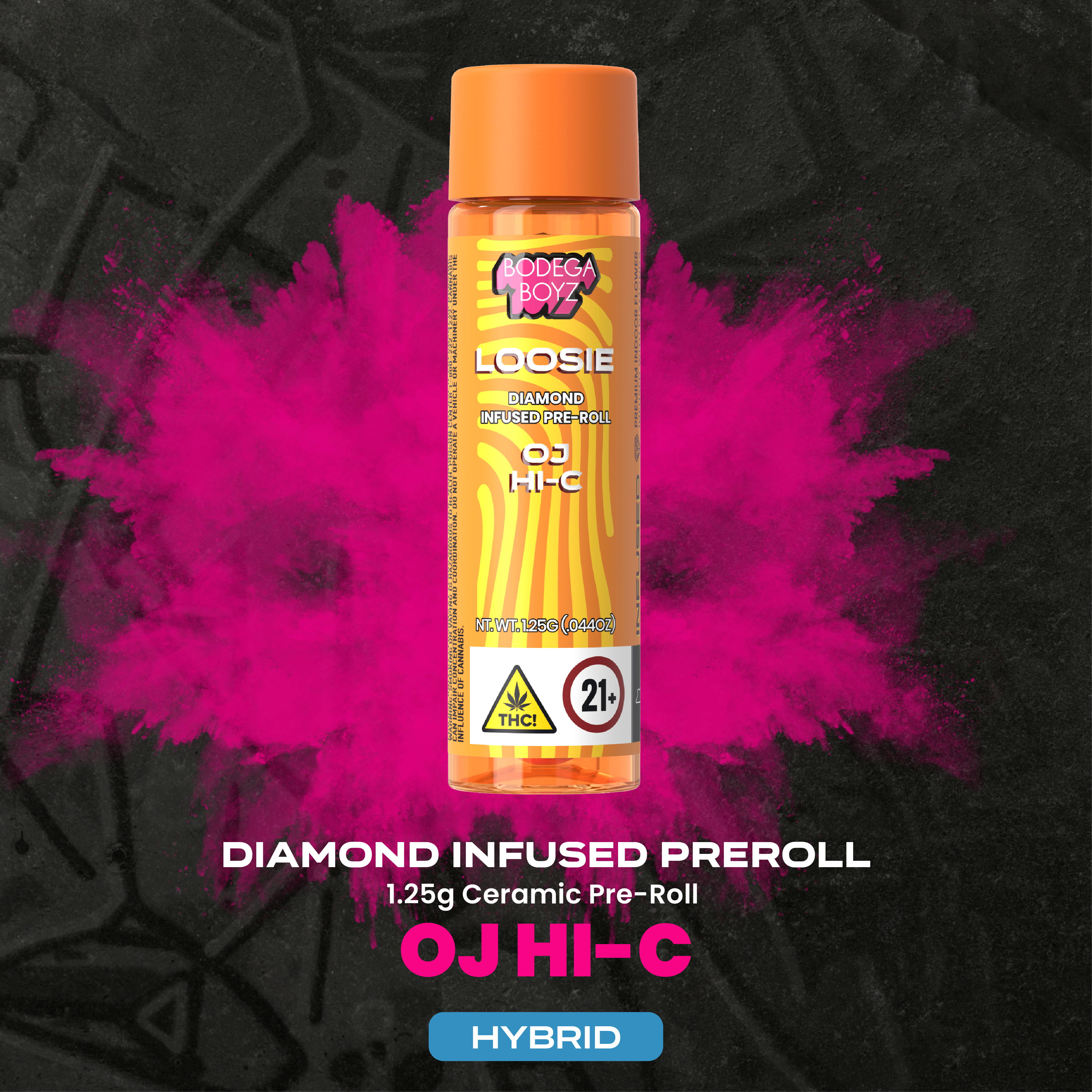 Loosies | OJ Hi-C | Hybrid | Diamond Infused Pre-Roll | 1.25g