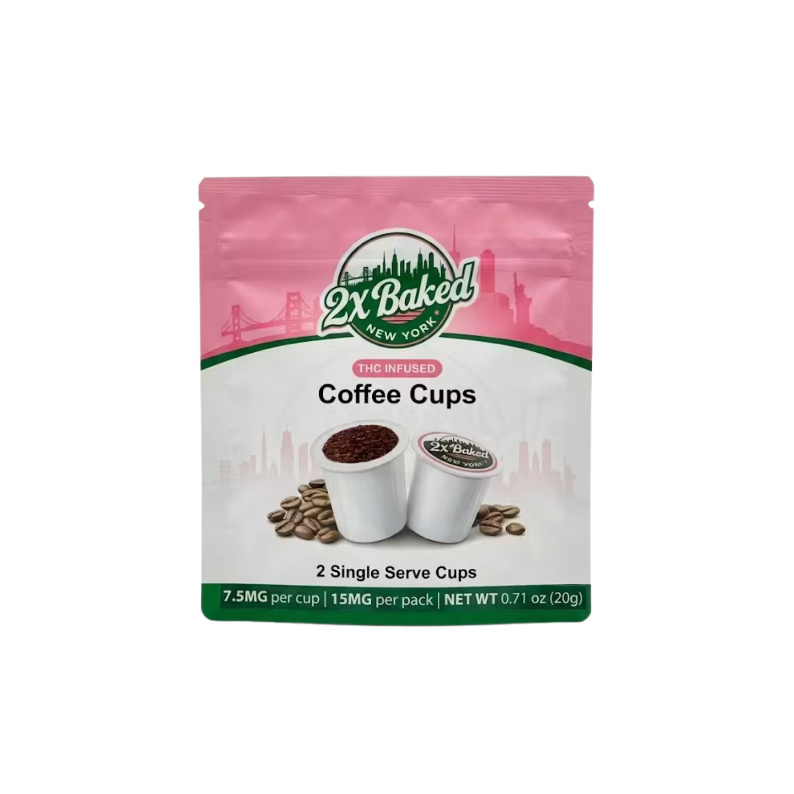 2x Baked - Infused Coffee Pods 2pk - 15mg