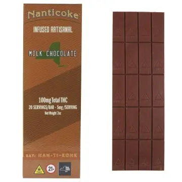 NANTICOKE - THC INFUSED - MILK CHOCOLATE BAR - 100MG