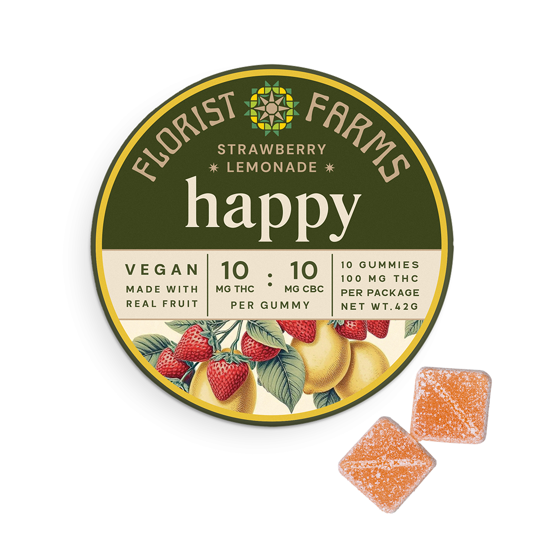 Strawberry Lemonade "Happy" 10mg THC | 10mg CBC | 10 pack Gummies | 100mg