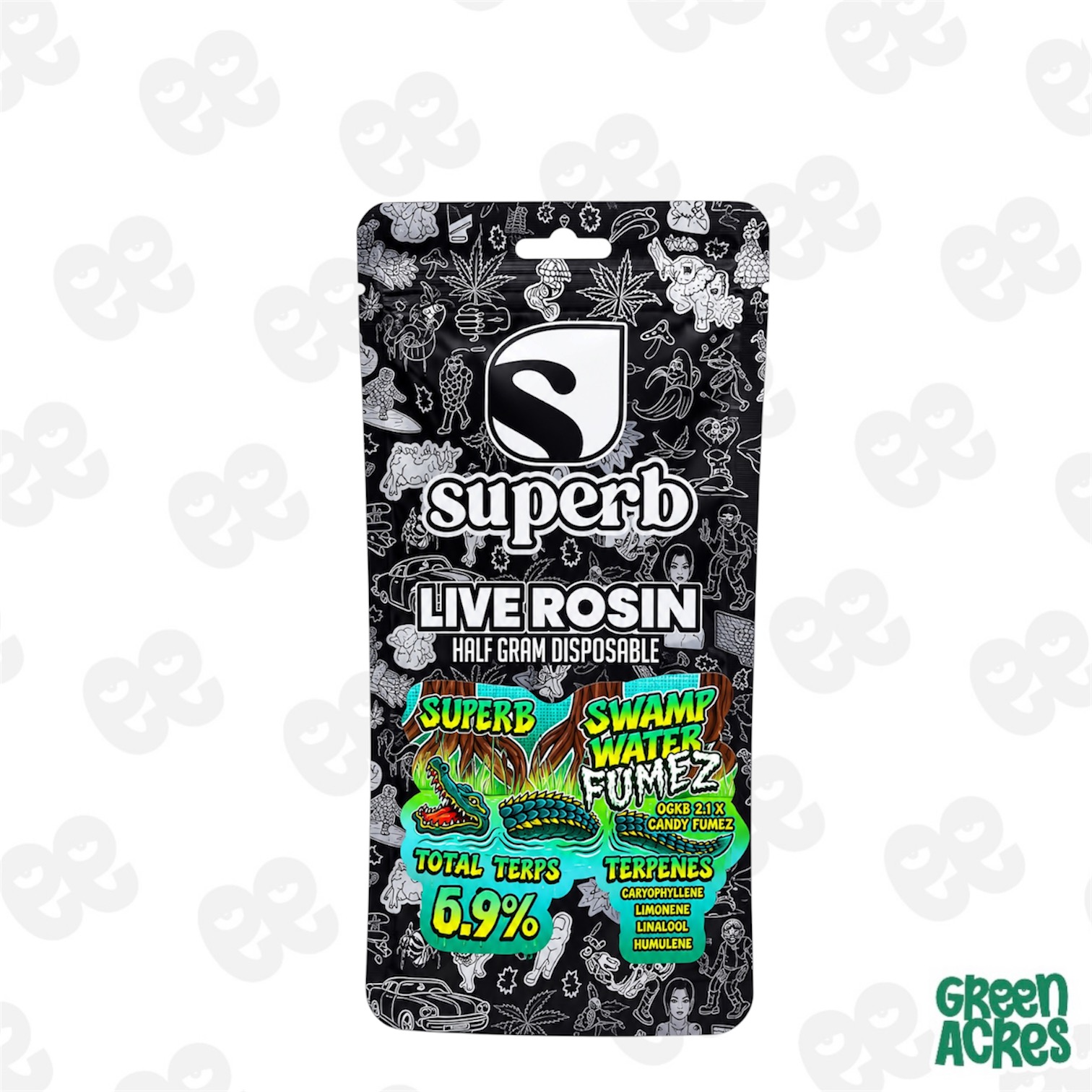 Superb: Swamp Water Fumes .5G Rosin Disposable