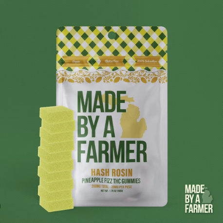 MADE BY A FARMER | 200MG HASH ROSIN GUMMIES | PINEAPPLE FIZZ