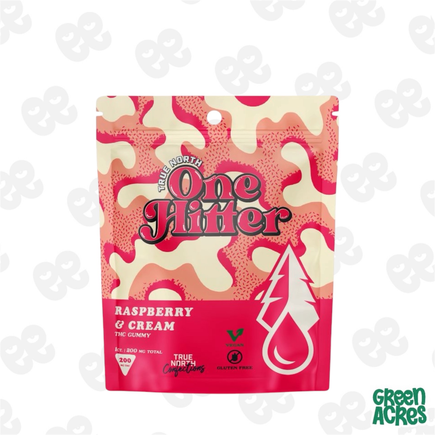 True North: Raspberry & Cream One Hitter 200MG Gummy