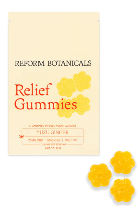 Relief Yuzu Ginger | Full Spectrum CBD + CBG Gummies | 2pk